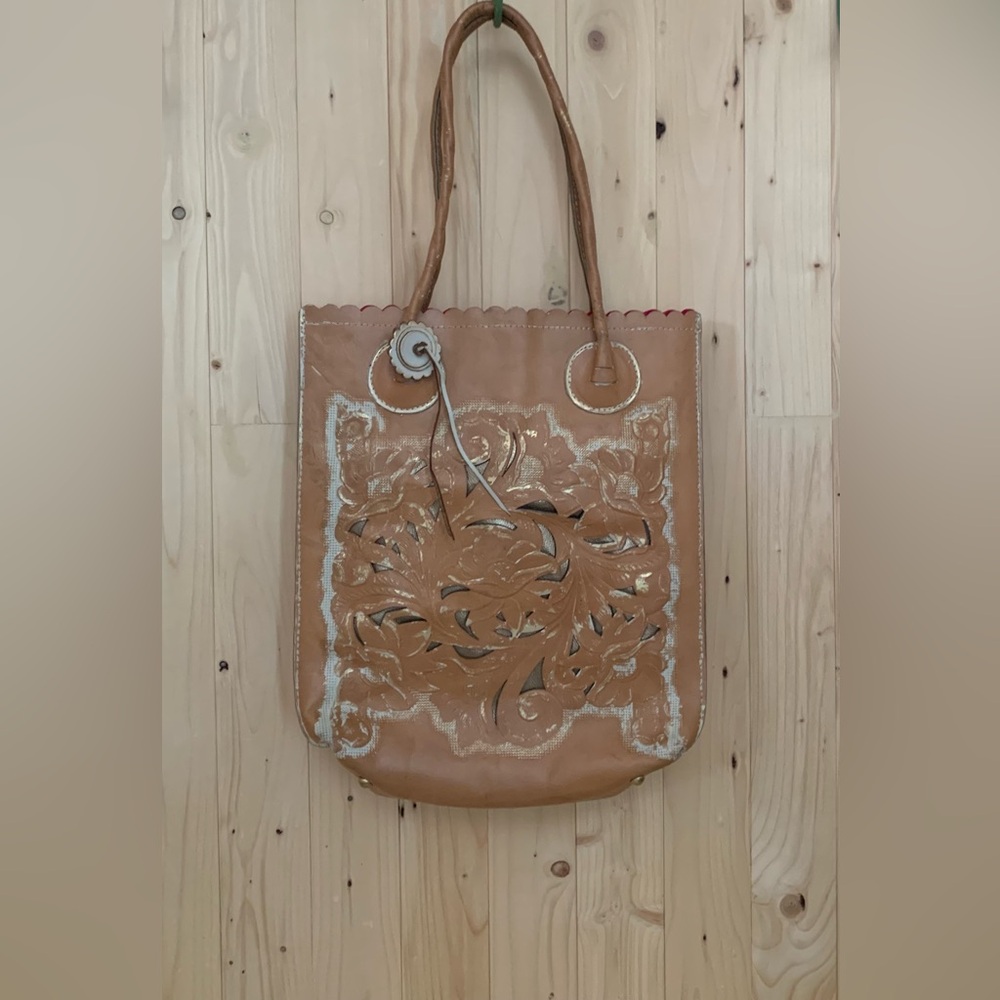 Patricia Nash burnished tooled cutout Cavo Tote new without tags